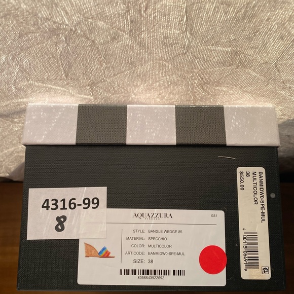 BNWB  Aquazzura Bangle Rainbow Cork Wedge Mules - Picture 3 of 7